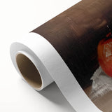 Art deco poster featuring assorted fruits in vibrant colors on rolled canvas, ideal for nursery wall art.