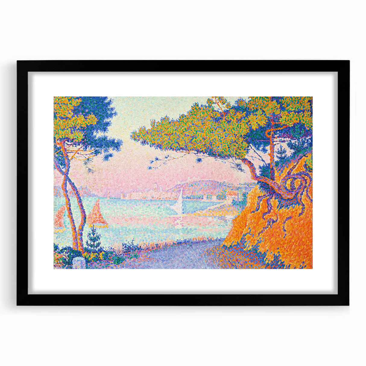 Golfe-Juan by Paul Signac: Colorful Coastal Pointillist Wall Art Print