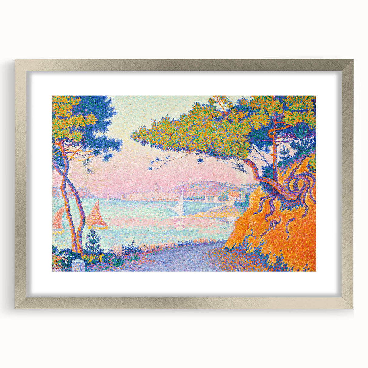 Golfe-Juan by Paul Signac: Colorful Coastal Pointillist Wall Art Print