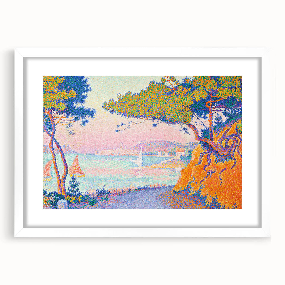 Golfe-Juan by Paul Signac: Colorful Coastal Pointillist Wall Art Print