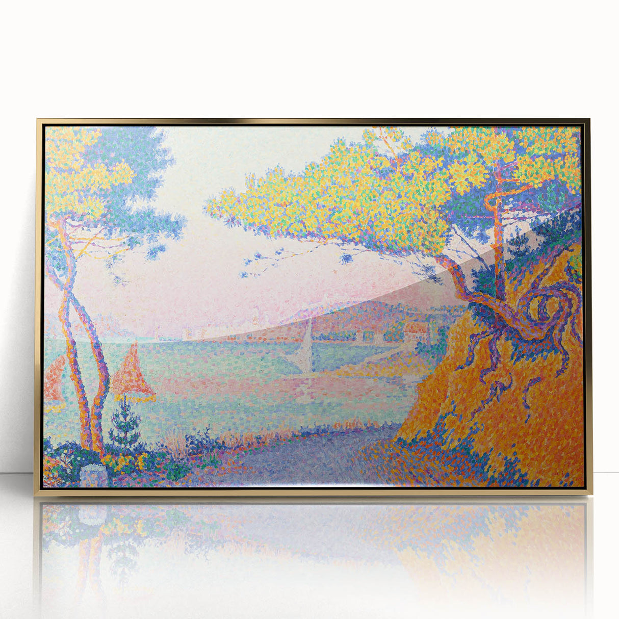 Golfe-Juan by Paul Signac: Colorful Coastal Pointillist Wall Art Print