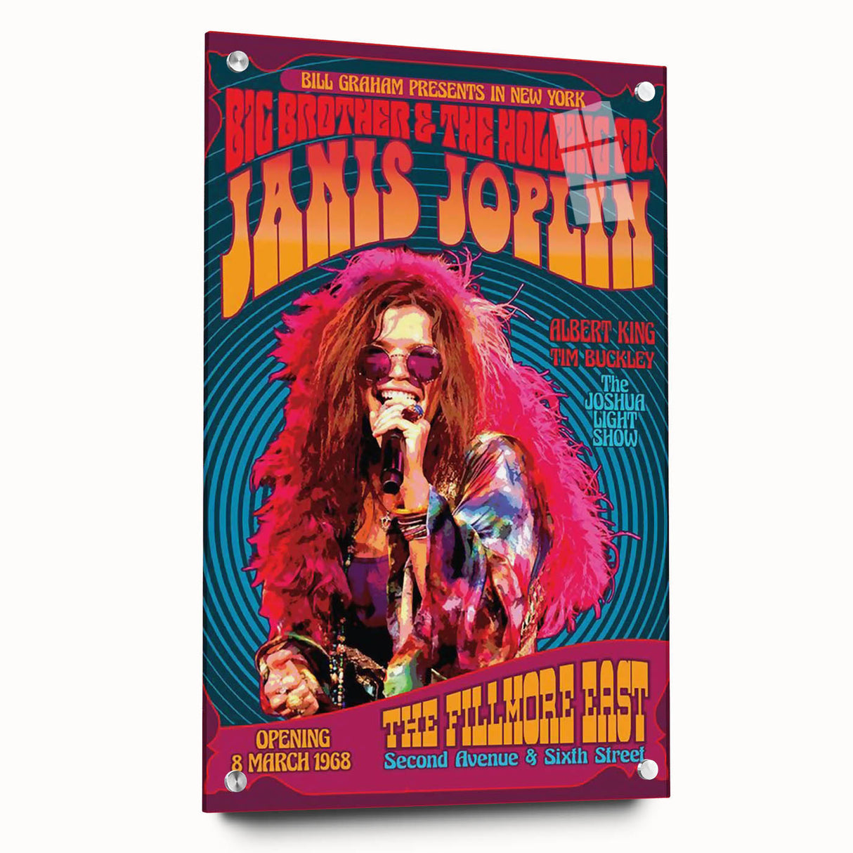 Janis Joplin Retro Wall Art – Vintage 1968 Fillmore East Print