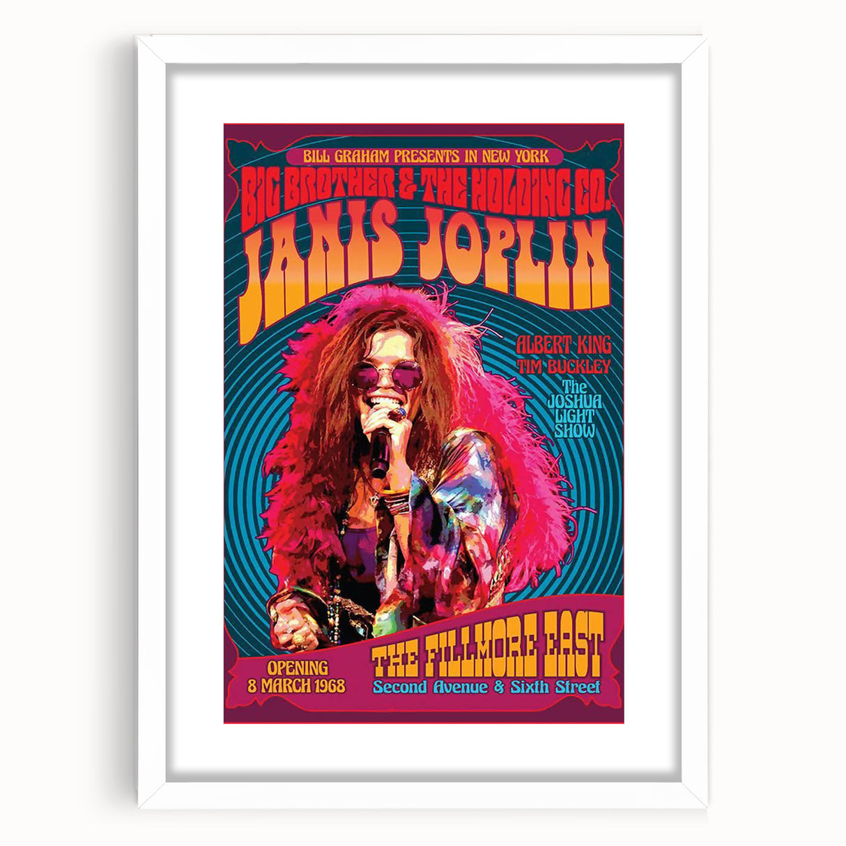 Janis Joplin Retro Wall Art – Vintage 1968 Fillmore East Print
