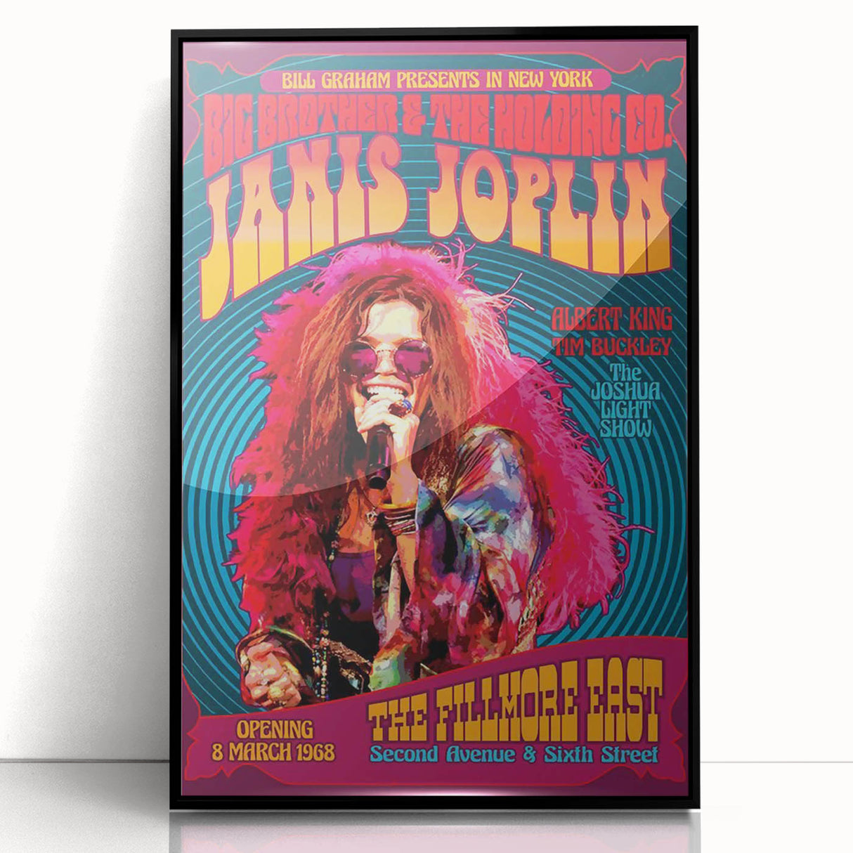 Janis Joplin Retro Wall Art – Vintage 1968 Fillmore East Print