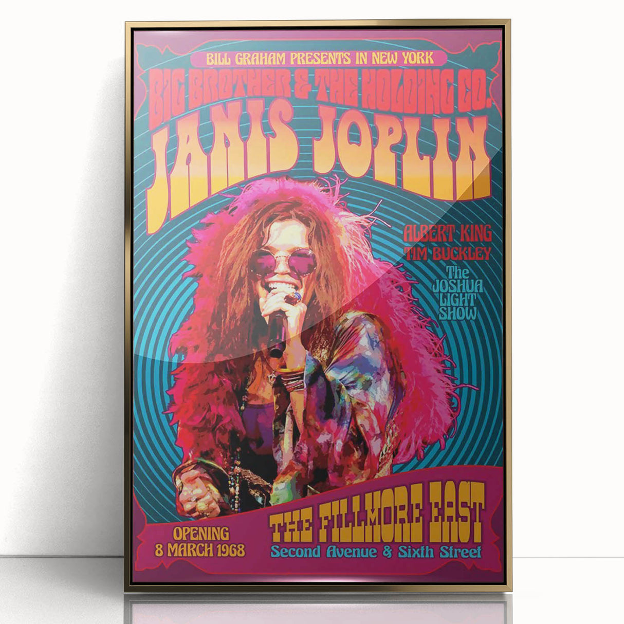 Janis Joplin Retro Wall Art – Vintage 1968 Fillmore East Print