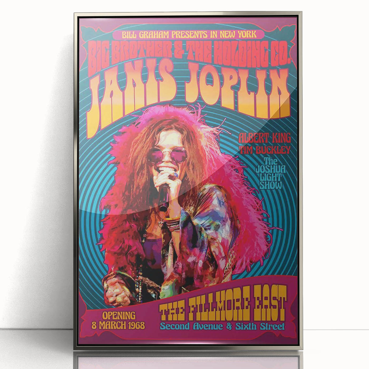 Janis Joplin Retro Wall Art – Vintage 1968 Fillmore East Print