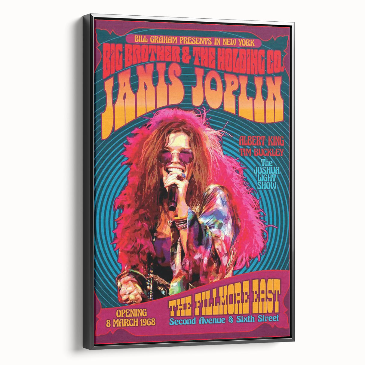 Janis Joplin Retro Wall Art – Vintage 1968 Fillmore East Print