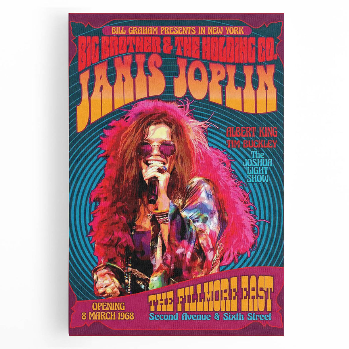 Janis Joplin Retro Wall Art – Vintage 1968 Fillmore East Print