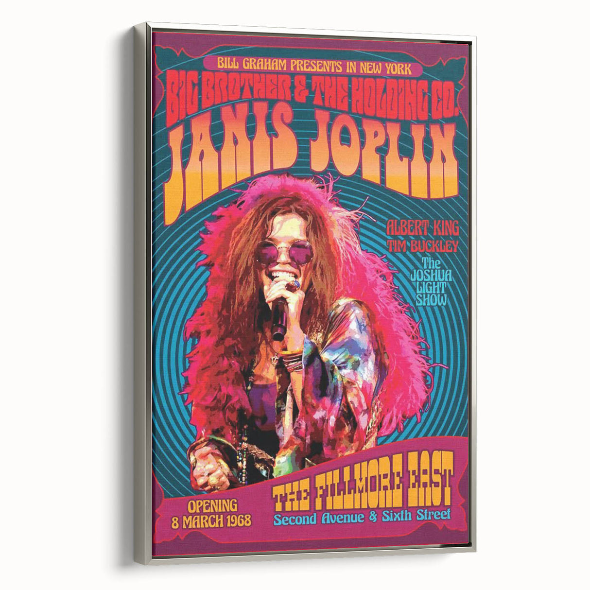 Janis Joplin Retro Wall Art – Vintage 1968 Fillmore East Print