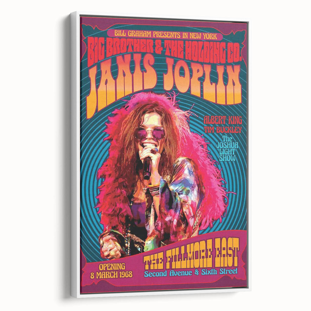 Janis Joplin Retro Wall Art – Vintage 1968 Fillmore East Print