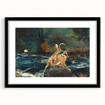 Realism Art Prints - Dramatic Deer Scene in Nature on Canvas and Acrylic