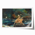 Realism Art Prints - Dramatic Deer Scene in Nature on Canvas and Acrylic