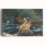 Realism Art Prints - Dramatic Deer Scene in Nature on Canvas and Acrylic