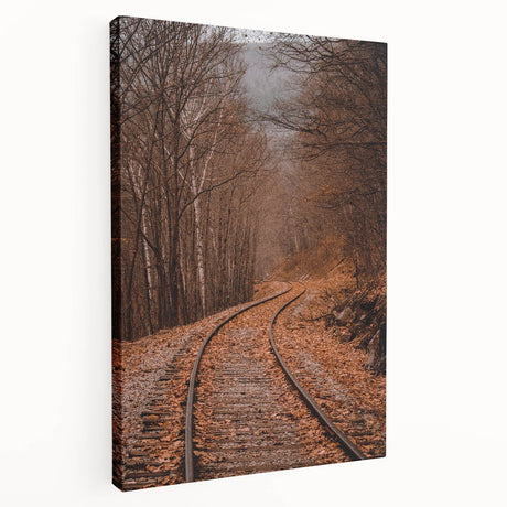 Large canvas print depicting a fall scene with warm orange and red tones, ideal for kitchen wall art.