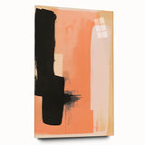 Acrylic Dining Room Artwork – Bold Black and Peach Abstract