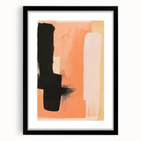 Acrylic Dining Room Artwork – Bold Black and Peach Abstract