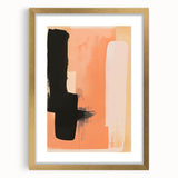 Acrylic Dining Room Artwork – Bold Black and Peach Abstract