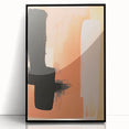 Acrylic Dining Room Artwork – Bold Black and Peach Abstract