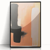 Acrylic Dining Room Artwork – Bold Black and Peach Abstract