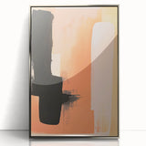 Acrylic Dining Room Artwork – Bold Black and Peach Abstract