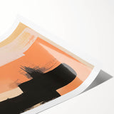 Acrylic Dining Room Artwork – Bold Black and Peach Abstract