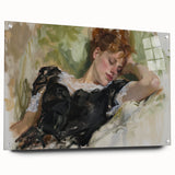 Abstract figurative acrylic artwork displayed in a glass frame, showcasing vibrant colors and intricate pin details, ideal for modern home decor or art enthusiasts.