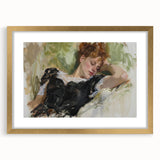 Abstract figurative frame with a mat in gold, showcasing a modern design, ideal for adding elegance to contemporary home decor. Perfect for art enthusiasts.