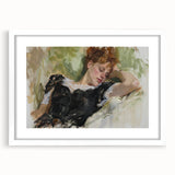 Abstract figurative art frame showcasing a white mat and modern design, ideal for enhancing contemporary home decor. Perfect for art enthusiasts and interior designers.