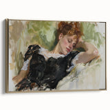 Framed abstract figurative canvas artwork in gold, showcasing a side view that highlights its elegant design and intricate textures, ideal for modern decor.