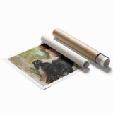 Abstract figurative rolled print showcasing vibrant colors and dynamic shapes, ideal for modern decor. Packaged securely in a sturdy tube for safe shipping.