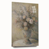 Abstract floral acrylic glass artwork showcasing vibrant colors and intricate designs, presented in a side view without pins, ideal for modern decor.