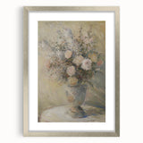 Abstract floral artwork framed in silver with a mat, showcasing vibrant colors and intricate designs, perfect for home decor. Ideal for modern or minimalist interiors.