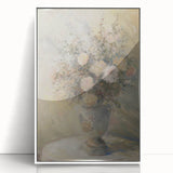 Framed acrylic artwork featuring abstract floral designs in vibrant colors against a white background, ideal for modern home decor. This piece adds a touch of elegance and creativity to any space.