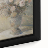 Close-up of a vibrant framed canvas showcasing abstract floral designs in bold colors, perfect for modern home decor, adding a touch of elegance and style.