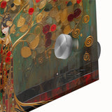 Abstract landscape wall art featuring vibrant colors and intricate textures, printed on acrylic glass, showcasing a modern artistic design ideal for home decor.