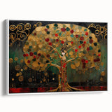 Framed abstract landscape wall art on canvas, showcasing soft pastel colors of blue and beige, with a modern white frame, ideal for contemporary home decor.