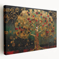 Stretched canvas artwork showcasing an abstract landscape design with vibrant colors and textured surface, ideal for modern home decor and artistic ambiance.
