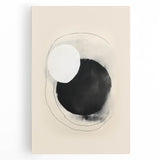 Abstract minimalist wall art on stretched canvas showcasing soft beige and gray tones, perfect for modern home decor. Ideal for adding elegance and sophistication to any room.