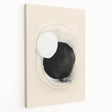 Abstract minimalist wall art on a stretched canvas, showcasing soft pastel colors and geometric shapes, ideal for modern home decor or gallery walls.