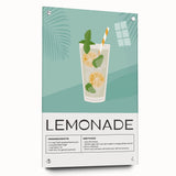 Large abstract wall art on acrylic glass depicting colorful food and drink motifs, ideal for dining room decor.