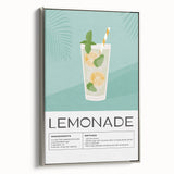 Landscape art painting featuring a colorful vintage poster design on black framed canvas, ideal for dining room decor.