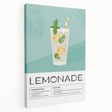 Large stretched canvas featuring an assortment of colorful fruits and vegetables, ideal for kitchen wall art.