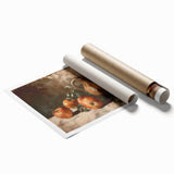 Extra large rolled print featuring an array of fruits in vibrant colors.