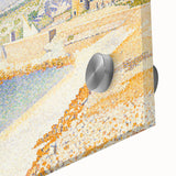 Pointillist Seaside Scene - Tranquil Modern Wall Art in Soft Colors
