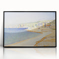 Pointillist Seaside Scene - Tranquil Modern Wall Art in Soft Colors
