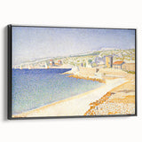 Pointillist Seaside Scene - Tranquil Modern Wall Art in Soft Colors