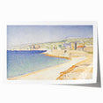 Pointillist Seaside Scene - Tranquil Modern Wall Art in Soft Colors