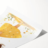 Smiling Girl with Flowers Art for Kids - Girls Bedroom Art