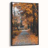 Black and white vintage poster art of a landscape on framed canvas, suitable for bedroom decor.