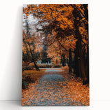 Black and white large canvas depicting a serene autumn scene, ideal for kitchen wall art or bedroom ambiance.